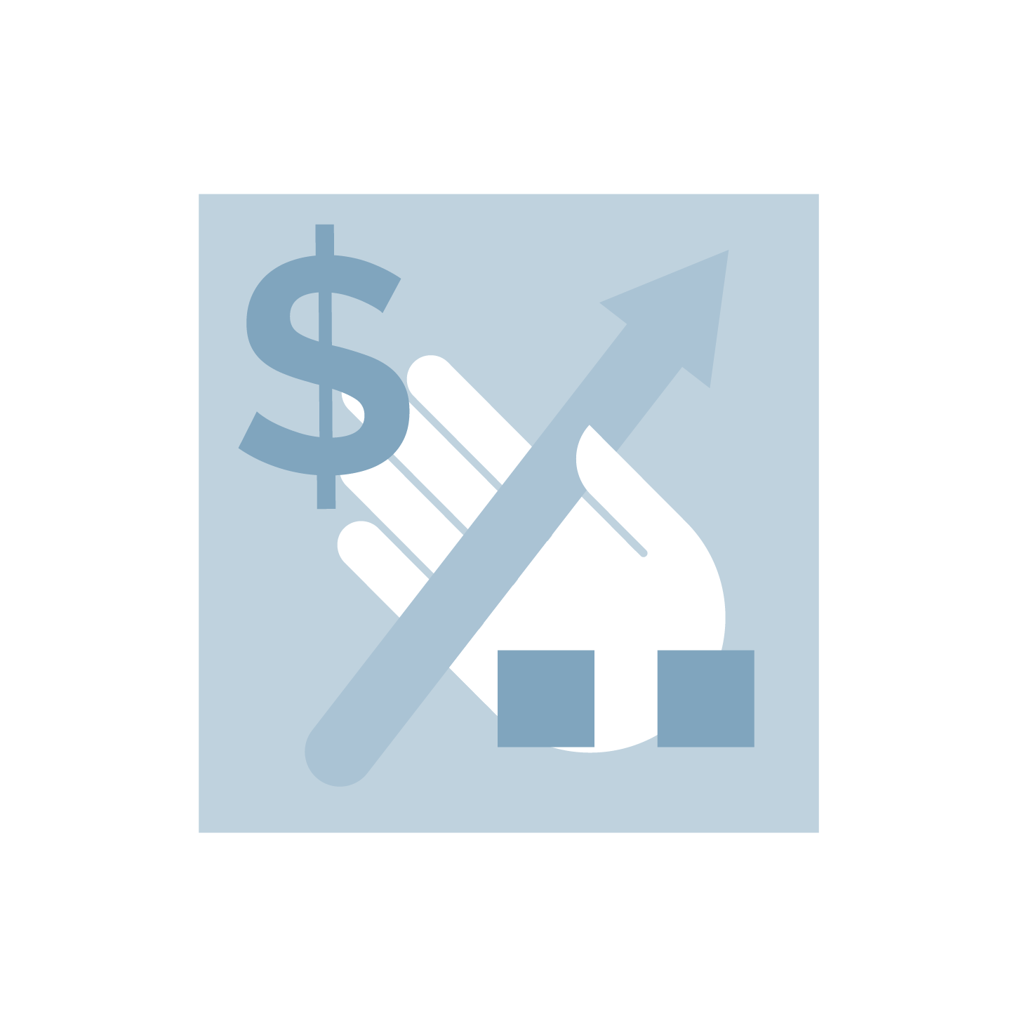 Hand holding a line graph trending upwards